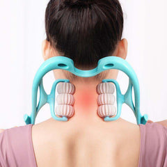 Multifunctional Manual Six-Wheel Neck Massager – Relieve Roller Tool.