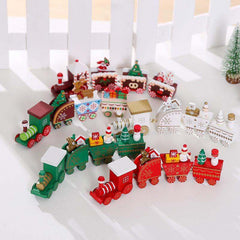 Wooden Christmas Train Decorations