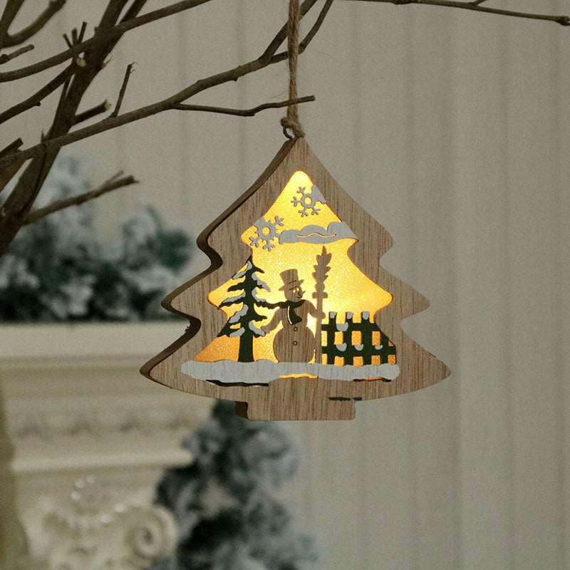 Christmas Decorations – Wooden Laser-Cut Tree Ornaments, Polychromatic