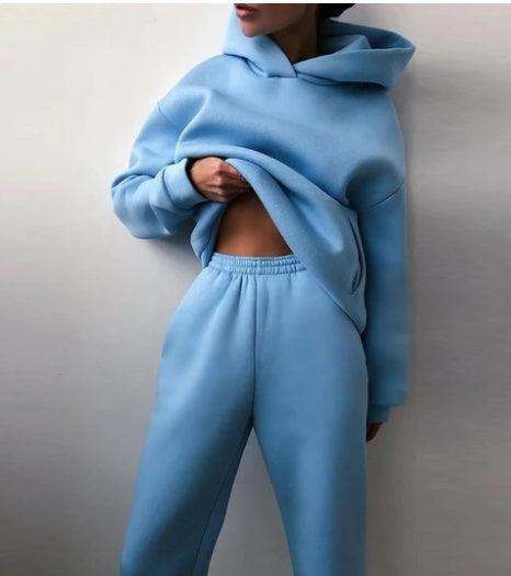 Women's Casual Hooded Sweater Two-piece Suit Clothes Hoodie Tracksuit.