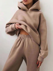 Women's Casual Hooded Sweater Two-piece Suit Clothes Hoodie Tracksuit.