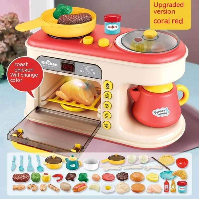 Children's Play Kitchen Toys - Simulation Kitchenware & Breakfast Set!