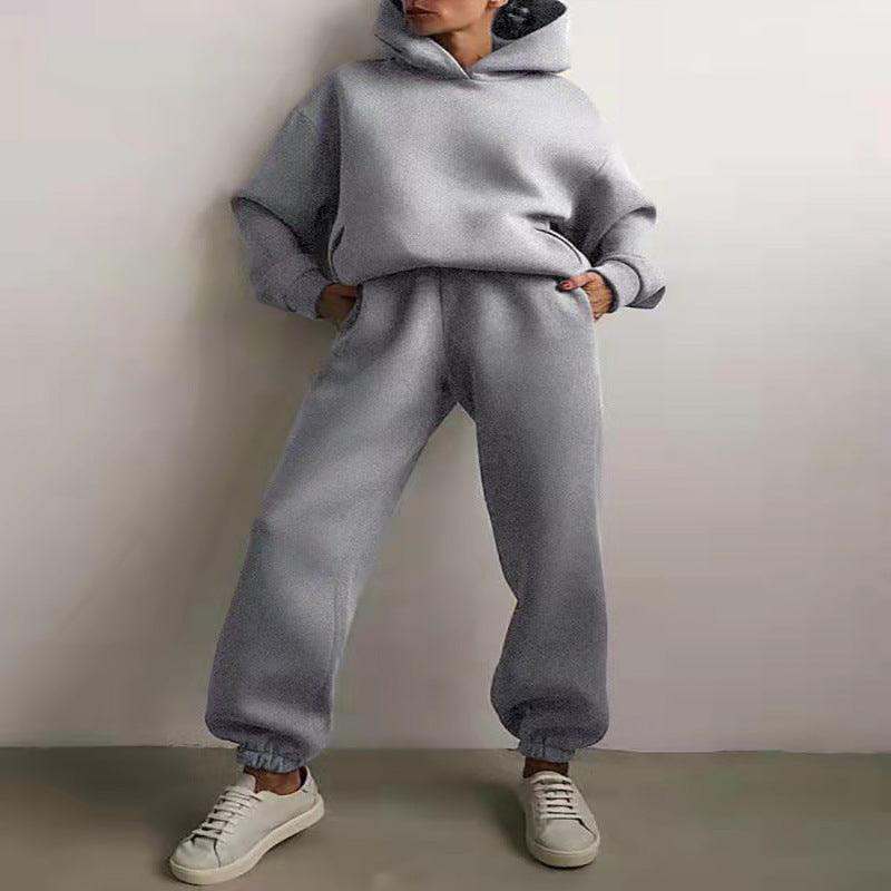 Women's Casual Hooded Sweater Two-piece Suit Clothes Hoodie Tracksuit.