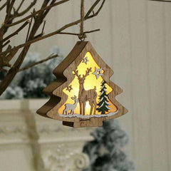 Christmas Decorations – Wooden Laser-Cut Tree Ornaments, Polychromatic