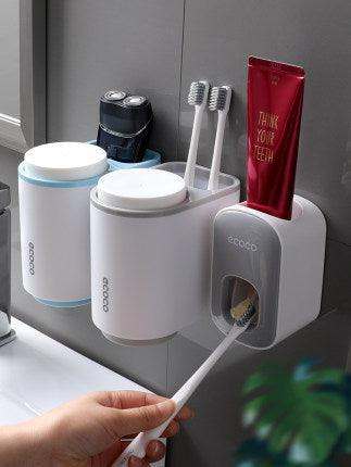 Wall-Mounted Automatic Toothpaste Dispenser with Bathroom Accessories!