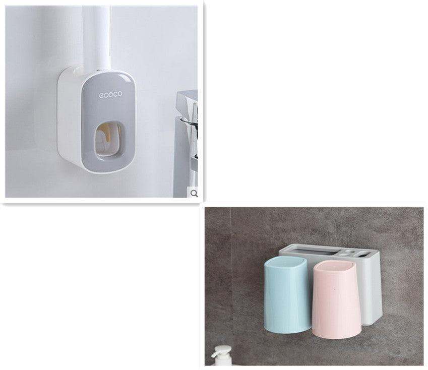 Wall-Mounted Automatic Toothpaste Dispenser with Bathroom Accessories!