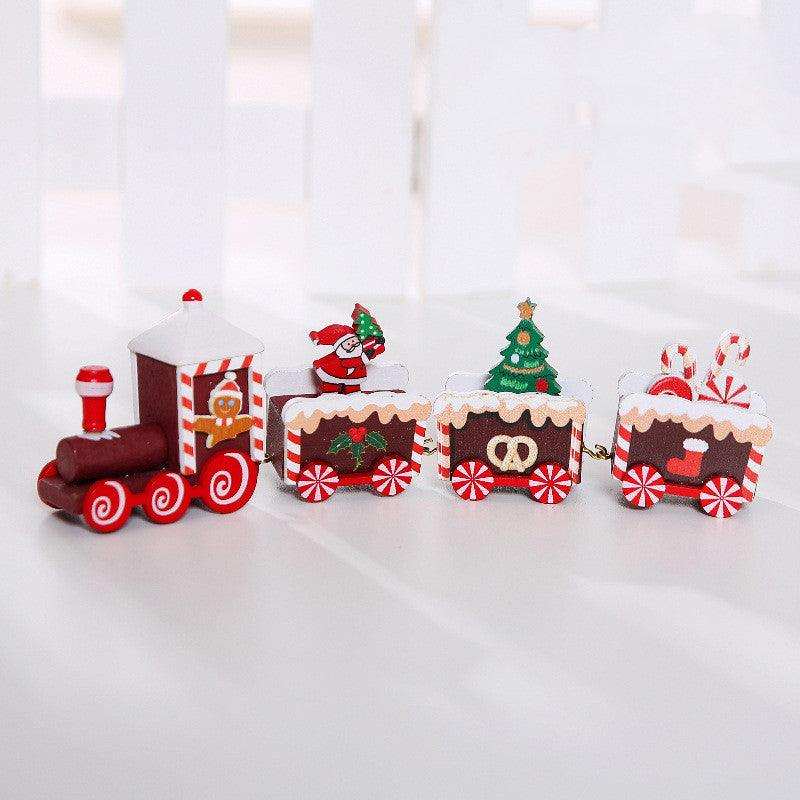 Wooden Christmas Train Decorations