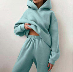 Women's Casual Hooded Sweater Two-piece Suit Clothes Hoodie Tracksuit.