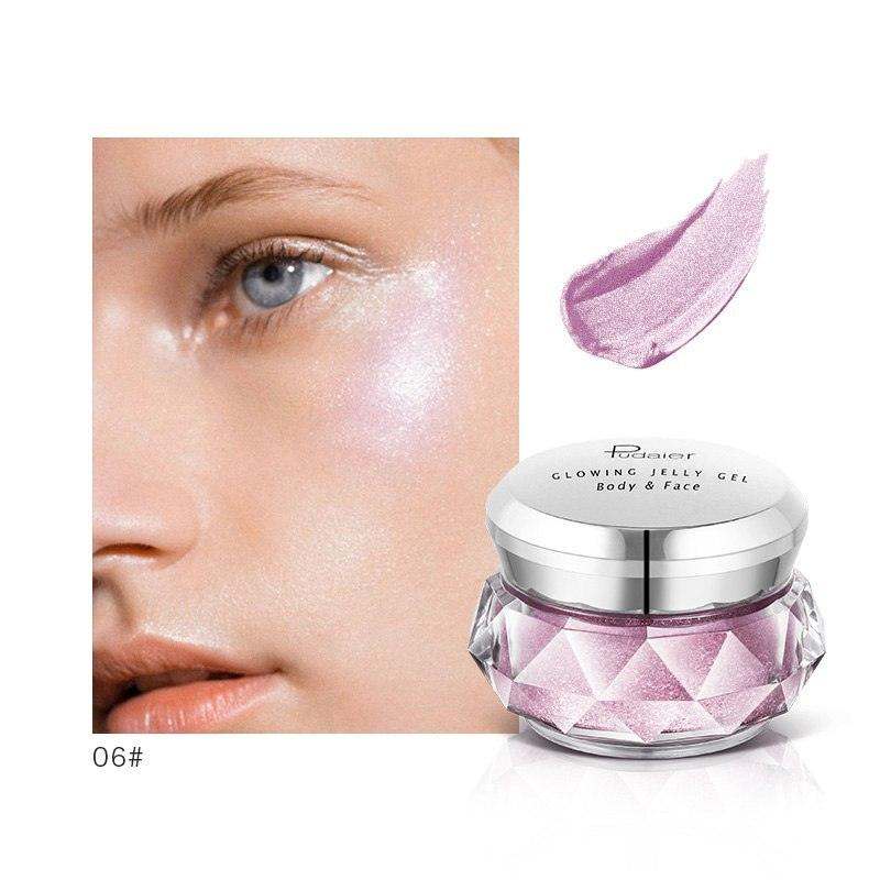 Face Highlighter Jelly Gel & Mermaid Eyeshadow Glow Body Glitter Makeup