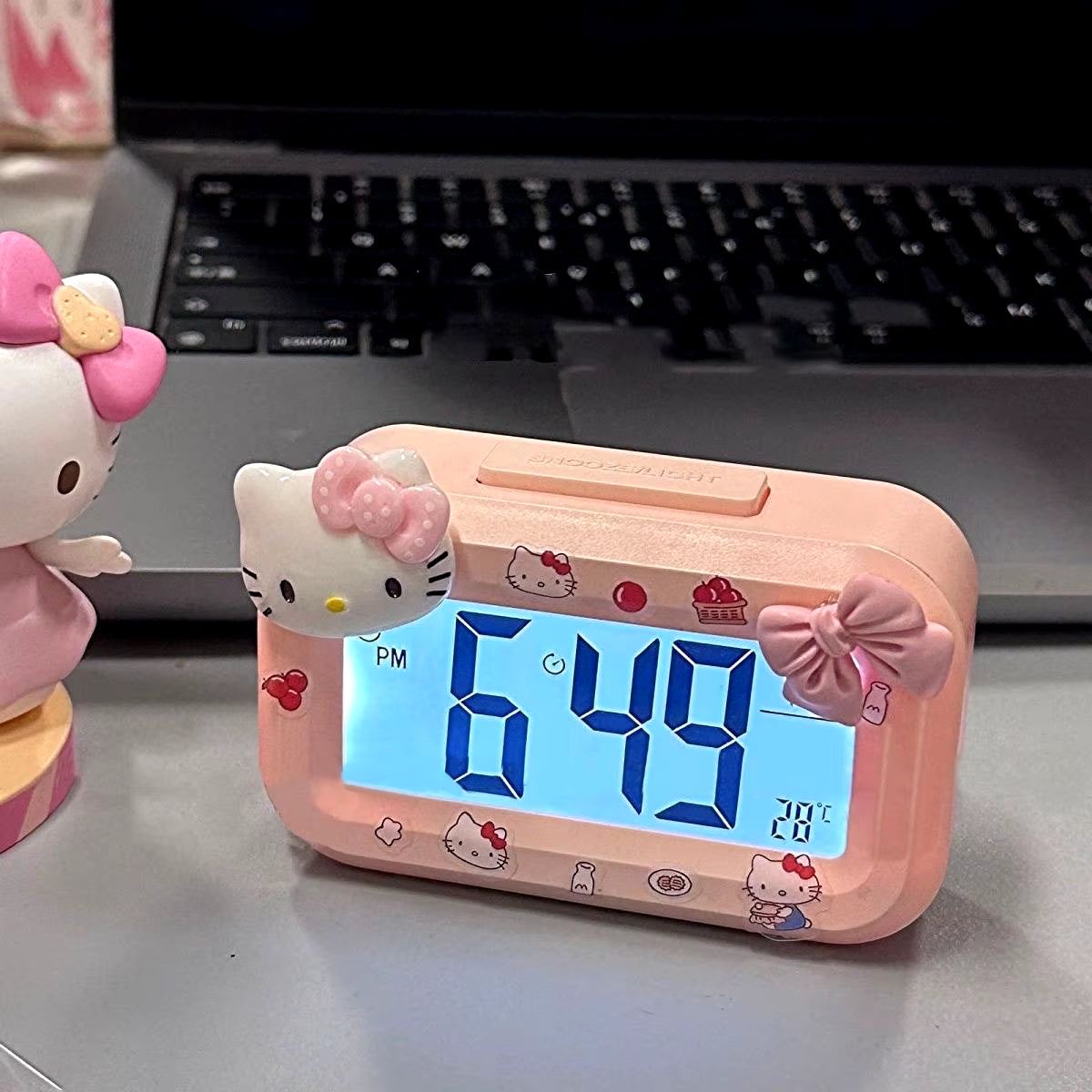 Hello Kitty Alarm Clock  - Cute Mini Kitty Cat Noctilucent Desk Clock!