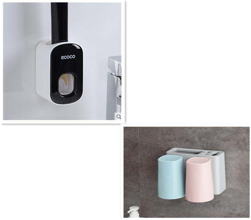 Wall-Mounted Automatic Toothpaste Dispenser with Bathroom Accessories!