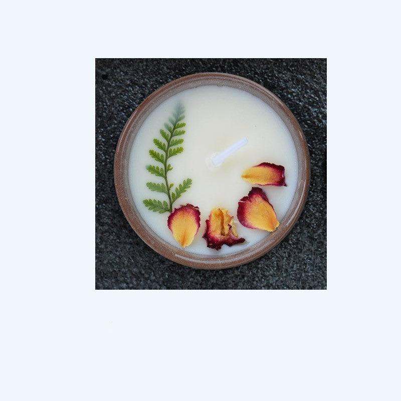 Ceramic Cup with Dried Flowers and Fragrant Candles - Cozy & Elegant