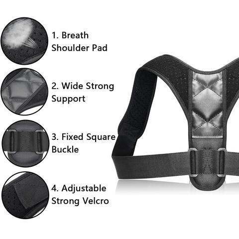 Adjustable Posture Corrector  -  Support Belt for Back and Shoulders