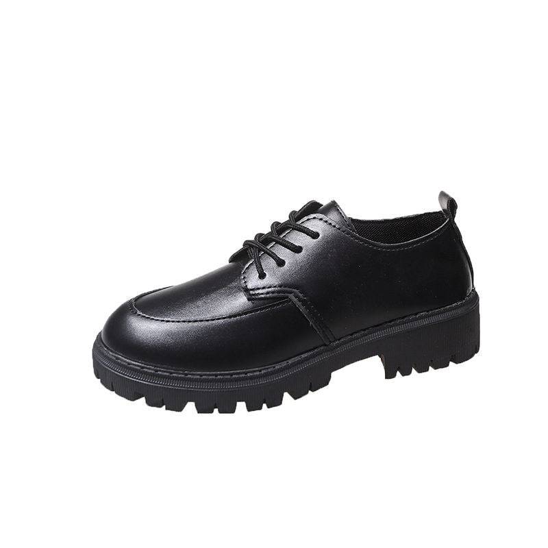 Plus Size Platform Lace - up Loafers Leather Shoes for Stylish Women