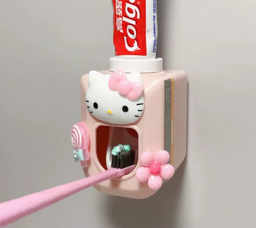 Hello Kitty Toothpaste Squeezer  -  Sanrio Kawaii Automatic Dispenser!