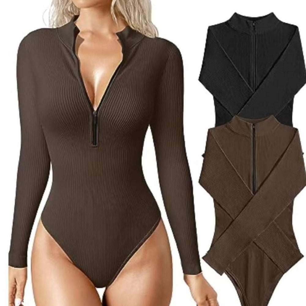 Fashion Long Sleeve Jumpsuit – Seamless Slimming Romper for Women