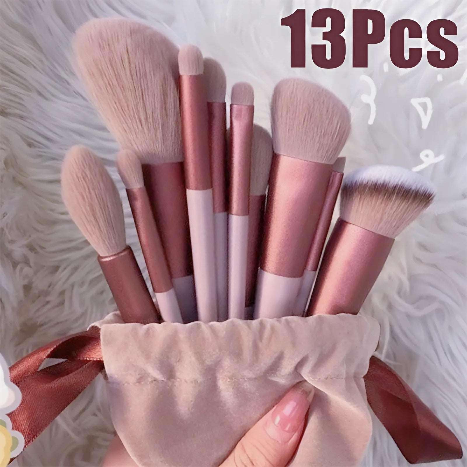 13Pcs Makeup Brush Set – Foundation, Blush, Eyeshadow & More Brushes