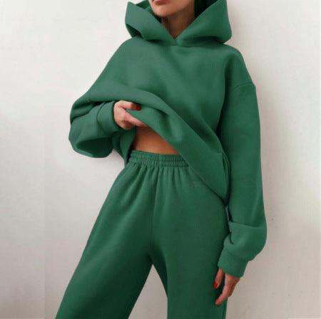 Women's Casual Hooded Sweater Two-piece Suit Clothes Hoodie Tracksuit.