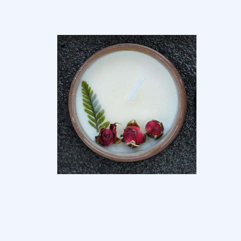 Ceramic Cup with Dried Flowers and Fragrant Candles - Cozy & Elegant