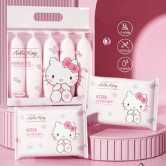 5Pack 100Pcs Sanrio Hello Kitty Wipes  -  Face Wash  &  Makeup Remover