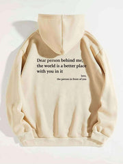 Women’s Hoodie – “Dear Person Behind Me” Plush Printed Sweatshirt.