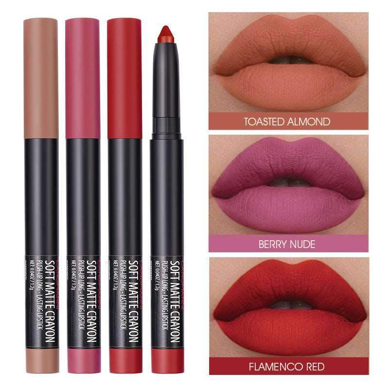 Langmanni 6 Matte Lipsticks Set  –  Glossy Lip Care for Perfect Lips !