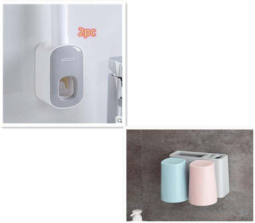 Wall-Mounted Automatic Toothpaste Dispenser with Bathroom Accessories!