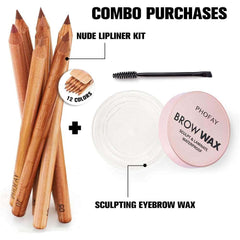 Kit PHOFAY Sculptage Sourcil Cire et Lipliner Nu – Pour des Sourcils et Lèvres Parfaits!