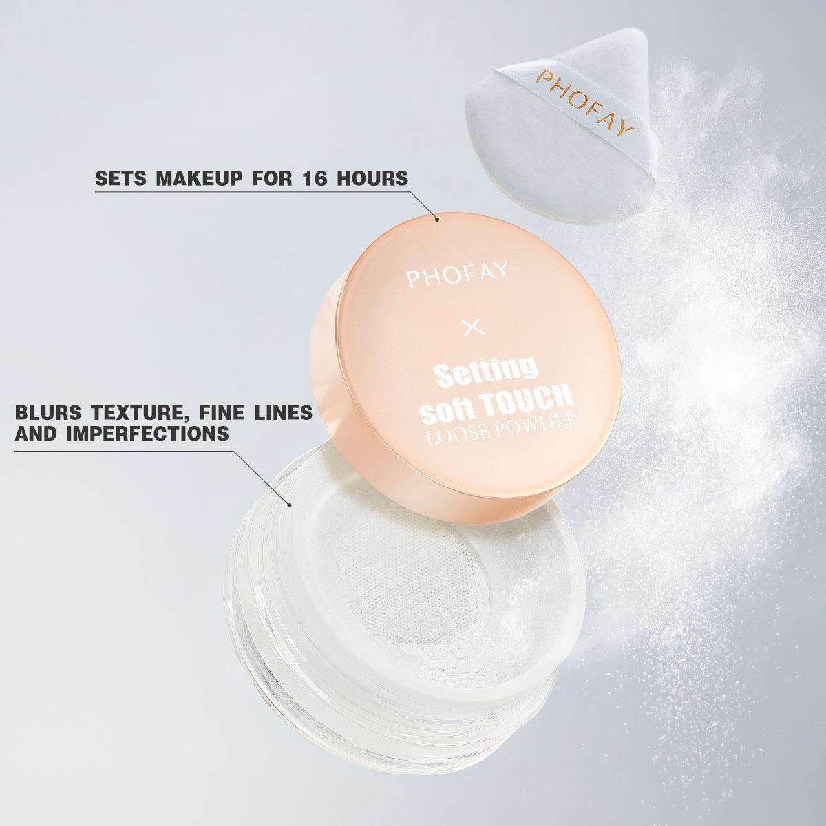 PHOFAY Setting Soft Touch Loose Powder – Light Matte Finish & Hold