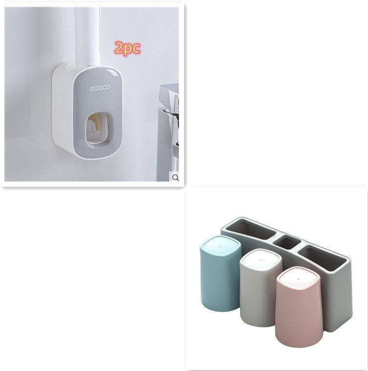 Wall-Mounted Automatic Toothpaste Dispenser with Bathroom Accessories!