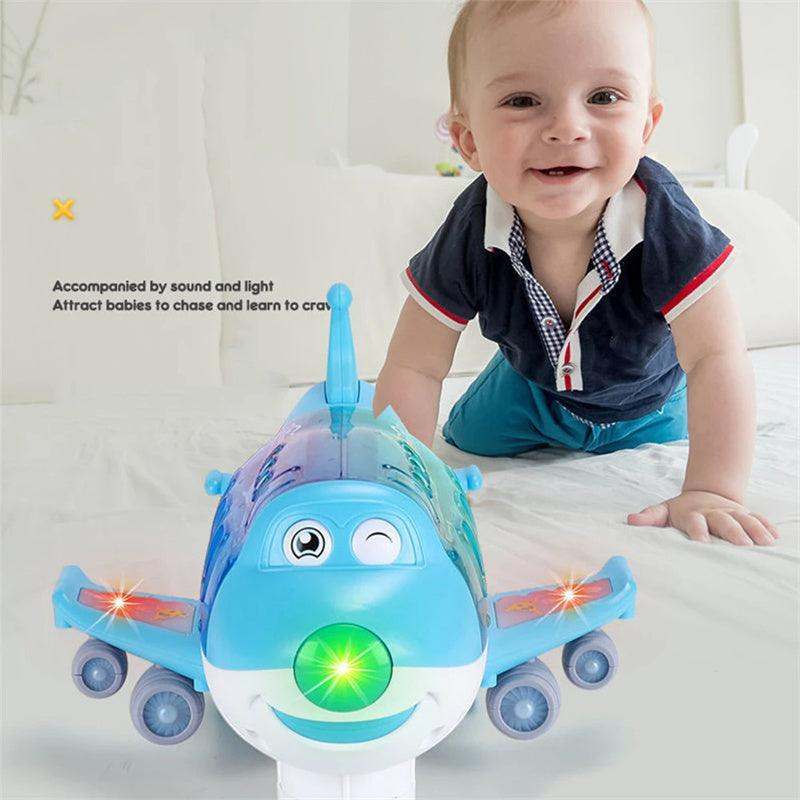 360° Rotating Electric Plane – Toddler Toy with LED Lights and Sounds!