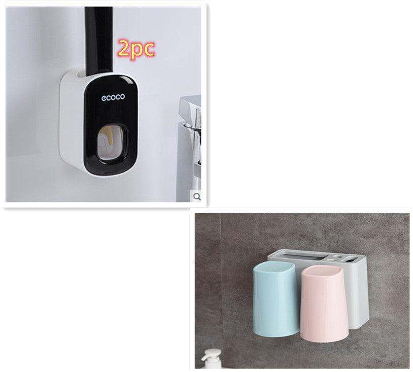 Wall-Mounted Automatic Toothpaste Dispenser with Bathroom Accessories!